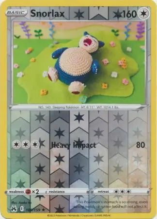 Crown Zenith Snorlax #109/159 reverse holo